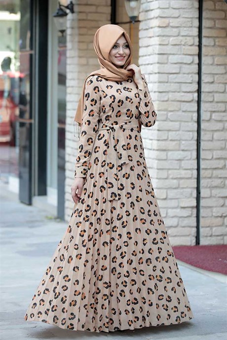 Pınar Şems Ahenk Elbise Taba