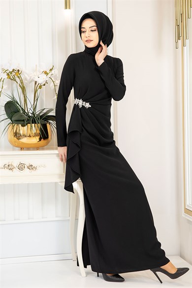 Pınar Şems Boncuka Elbise Siyah